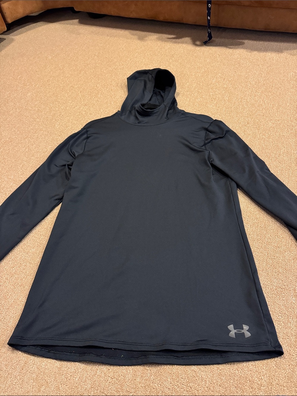 Under Armour Black Fitted Performance Hooded Long Sleeve COLD GEAR